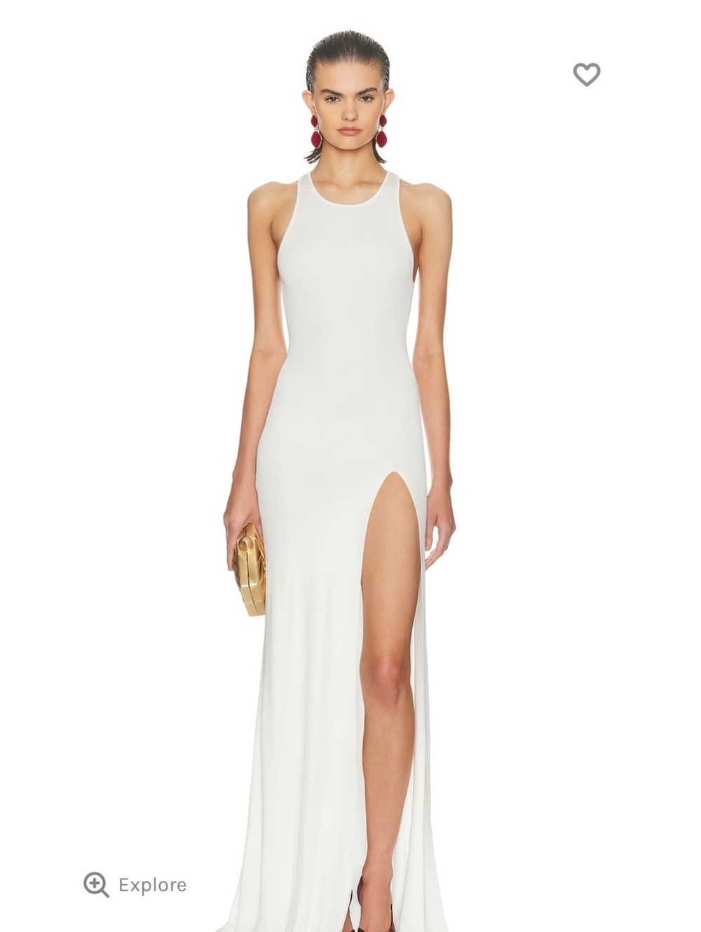 Helsa Charlene Gown maxi dress in white xxs